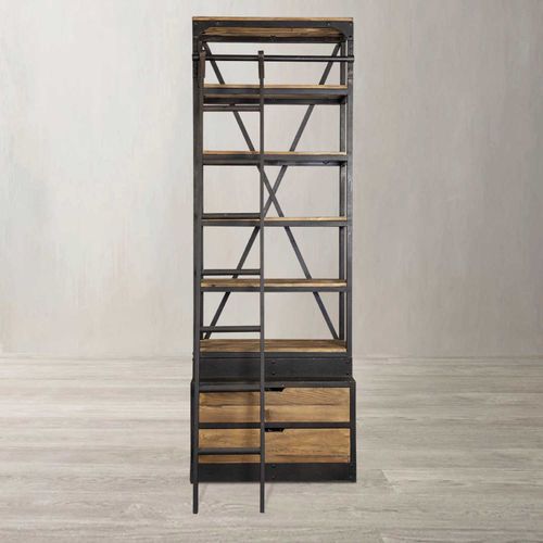 Biblioteca con escalera