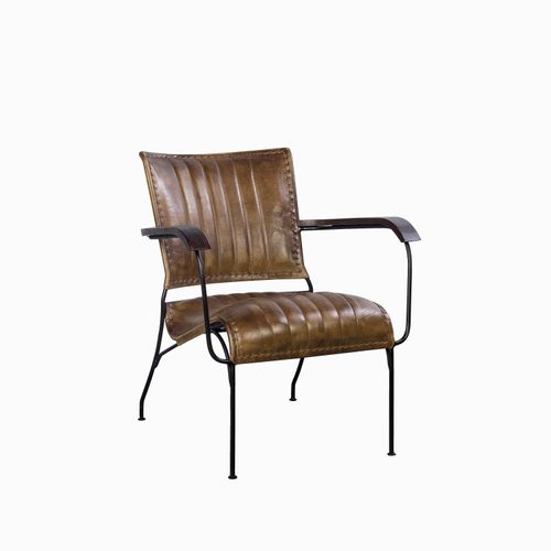 Silla Rayas en hierro y cuero