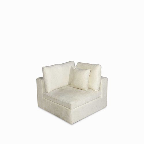 Modular laurent esquina beige peludo 60x100x100