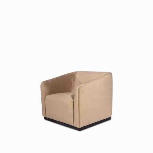 Poltrona cubo velvet taupe 75x90x84